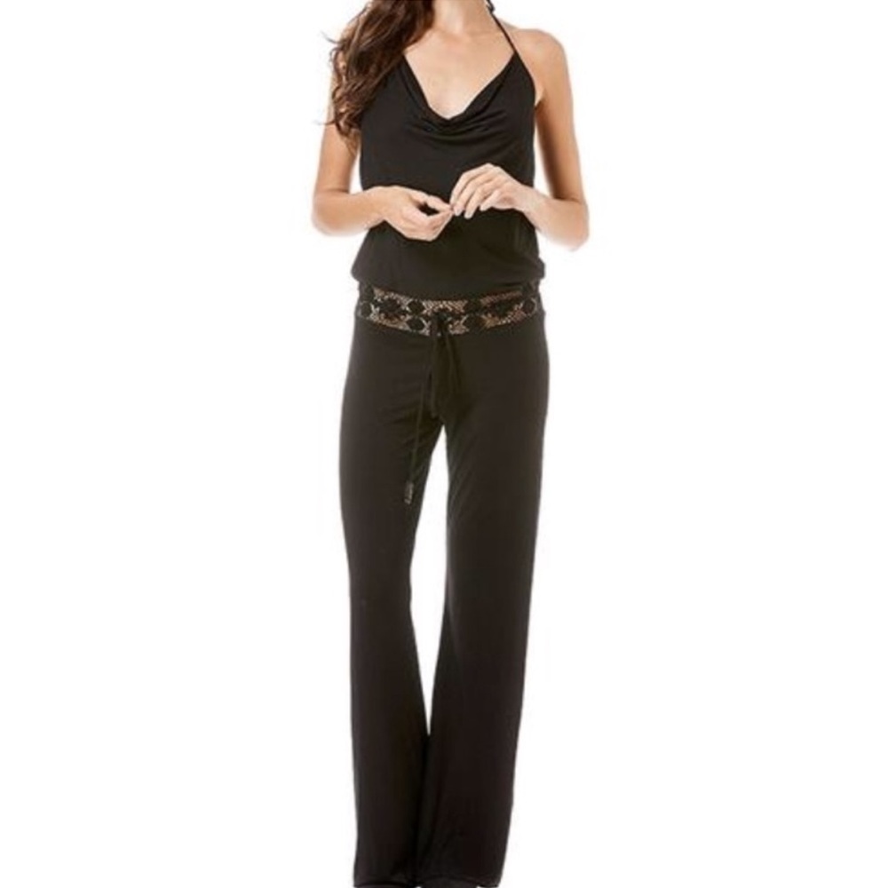 Mijo by Michelle Jonas Black Jumpsuit with Lace Waist